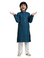 Manyavar Boys Viscose Chikankari Sequined Kurta Pyjama Set (2Pcs)(5-6 Years)
