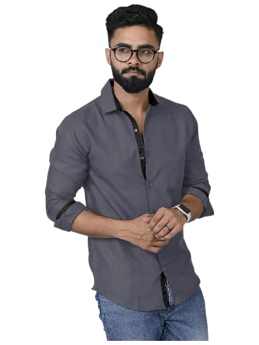 Tee Projekt Mens Long Sleeve Button Down Shirt for Men Collared Casual Formal Soild Shirt
