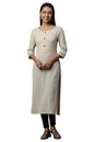 Aurelia Women's Cotton Straight Fit Striped Kurta