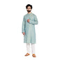 Fabindia MenS Linen Solids Slim Kurta (100740902_Blue