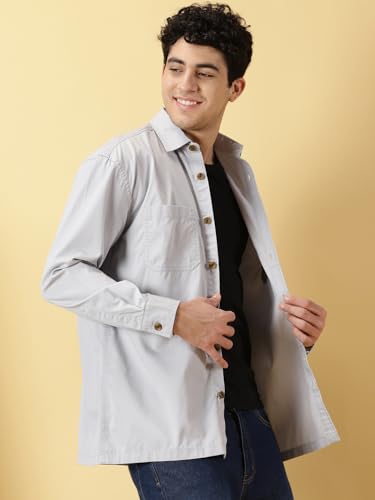 Thomas Scott Mens Oversized Fit Shirt (TS1247_Grey
