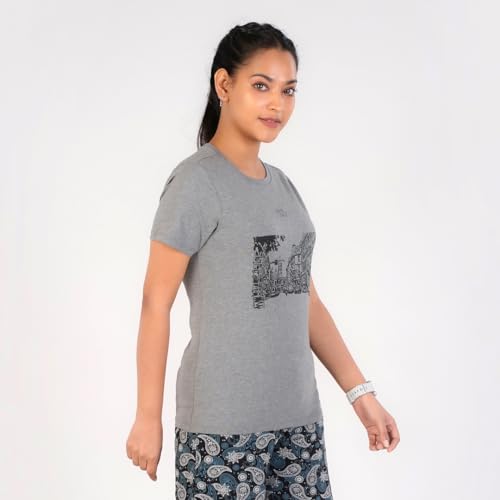 Rupa Colors Playsure Printed Cotton Blended Round Neck Womens T-Shirt, Short-Sleeve, Pack of 1