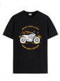ADRO Men's Royal Bike Design Printed 100% Cotton T-Shirt - Regular Fit, Printed T-Shirts for Men (RN24-RYL-BL_Black_XL)