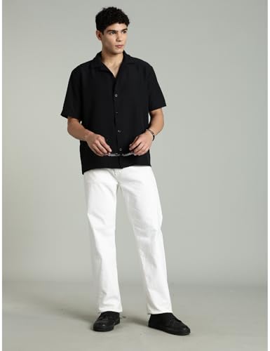 Fyltr MenS Solid Regular Fit Shirt (Fylss25Ms-1318_Jet Black