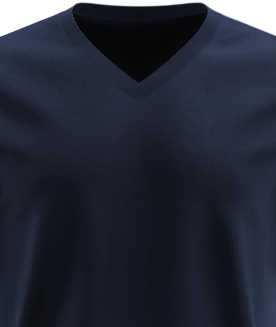 ADRO Mens V Neck T-Shirt|100% Combed Cotton T-Shirt|V-Neck Half Sleeve T-Shirt|VN24-M-PLN-NB