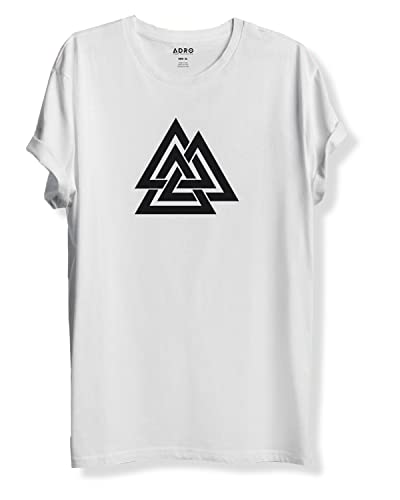 ADRO Triangle Mens Printed T-Shirt (RNR-M-TKT-WH_White_XL)