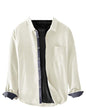 Pinkmint Men Cotton Soild Spread Collar Long Sleeve Shirt Formal Wear Cream