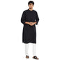 Fabindia Men Comfort Fit Long Kurta Cotton_S Black
