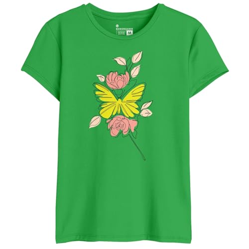Bon Organik Womens Regular Fit T-Shirt (BON11508_Green