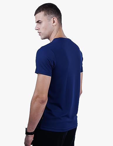 REVOLT Solid Slim Fit Men's Soft & Comfortable Round Neck T-Shirt-Gradation Print, Logo Branding