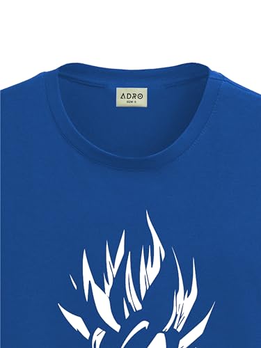 ADRO Men's Solid Regular Fit T-Shirt (RN24-GOK-RB_Royal Blue