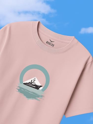 Nobero MenS Solid Oversized Fit T-Shirt (1M-Twrt-C0723_Blush