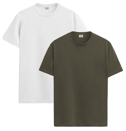 ADRO T Shirts Pack of 2 Mens Tshirts Cotton T Shirts for Men Tshirt T-Shirts Combo T Shirts Tshirts for Men Plain Solid Tshirts
