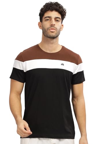 ADRO Tshirt for MenMulti Color T-Shirt for MenCotton T-ShirtMens TshirtRN8-24-BRWHBL-XL