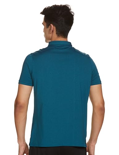 Turtle Men Poly Spandex Melange Slim Fit Solid Polo Tshirt