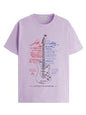 ADRO Guitar Design Printed T-Shirt for Men - 100% Cotton, Regular Fit, Soft Breathable Fabric | RN23-M-GTR-PU-XL Purple