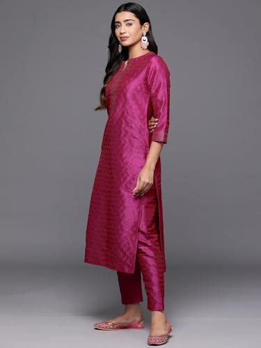 Varanga WomenS Silk Blend Kurta Set (Frl_Vskd32018_Vardup022_Pink