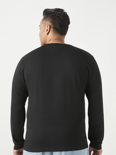 Bewakoof Plus Official Marvel Merchandise Spider-Man Mens Graphic Print Regular Fit Full Sleeve Round Neck Cotton Plus Size T-S