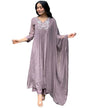 GoSriKi Womens Rayon Blend A-Line Embroidered Kurta with Pant & Dupatta (SHARMI Lavender-GS_S_Lavender_Small)