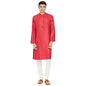 Fabindia MenS Viscose Blend Geometric Comfort Kurta_Red_M