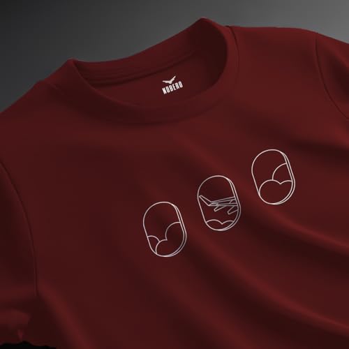 Nobero MenS Geometry Regular Fit T-Shirt (1M-Twts-C1030-Sa_Airplane View-Wine Red