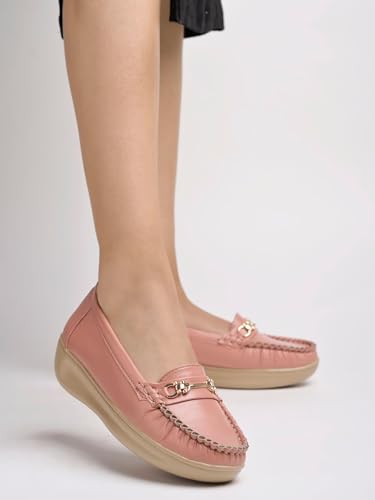 Shoetopia WomenS Flat Loafers Peach