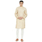 Fabindia MenS Silk Blend Checks Slim Kurta_Off White_S
