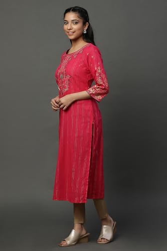 Aurelia WomenS Viscose Regular Kurta (24Fea14536-606629_Wine
