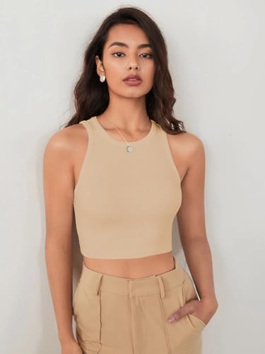 Toochki Womens Casual Sleeveless Solid Crop Tops Pack of Three Tops
