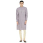 Fabindia MenS Cotton Striped Comfort Kurta_Light Grey_M