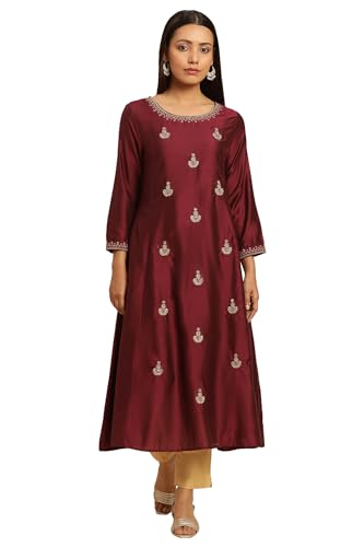 W for Woman Women's Viscose Solid Regular Kurta (23AUSTW11126-701885)
