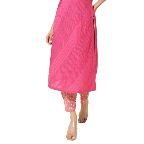 Fabindia Pink Cotton Hand Block Printed Salwar