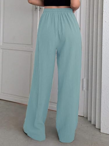 Greciilooks Trousers For Women Light Blue