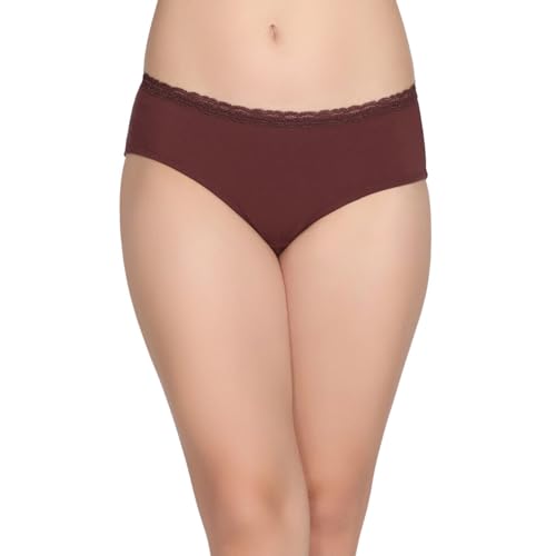Zivame Womens Cotton Blend Classic Solid Hipster Panties (Pack of 1) (ZI28C3-Rum Raisin_Rum