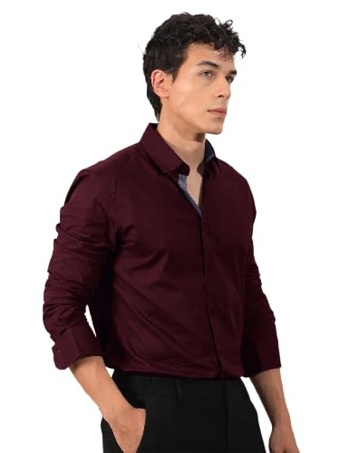 Tee Projekt MenS Shirt Solid Cotton Long Sleeve Button Down Home, Office, Regular Wear