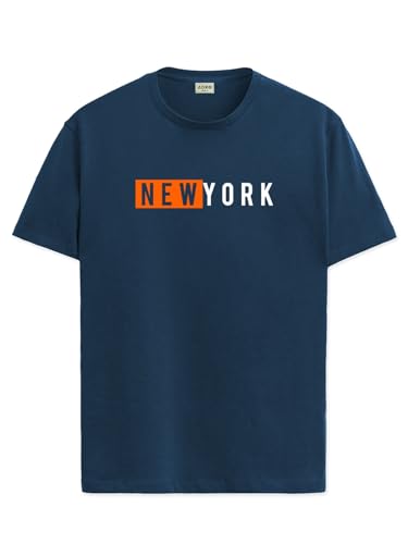 ADRO Tshirt for Men | Printed T Shirt for Men | 100% Cotton T-Shirt |Printed T Shirt | T-Shirts | RN24-NKY-SB-XL Teal