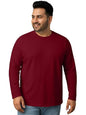 Veirdo Mens Cotton Oversized Fit Drop Shoulder Solid Core Plus Size Full Sleeve T-Shirt Mar