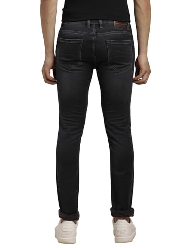 Turtle Men Cotton Stretch Dark Grey Narrow Fit Jeans