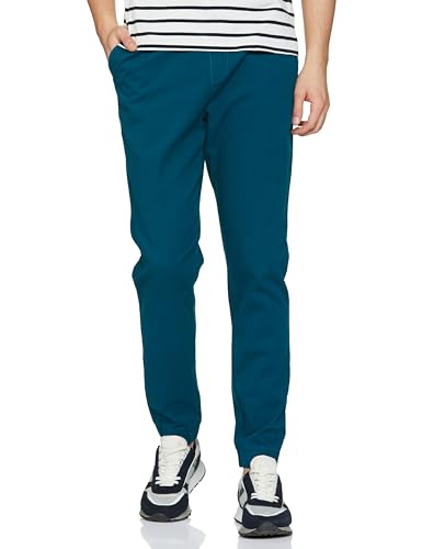 FYLTR Mens Taper Fit Stretch Cotton Joggers with Elasticated Waistband & Drawstrings