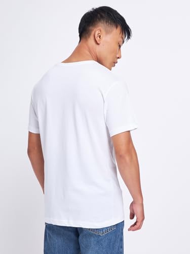 Bewakoof Mens Typography 100% Cotton T-Shirt - Regular Fit, Round Neck, Half Sleeves White