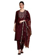 Varanga Women Ethnic Motifs Embroidered Regular Kurta With Trousers & With Dupatta