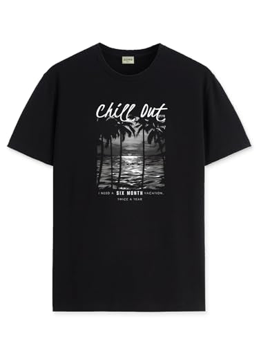 ADRO Mens Nature Graphic Tshirt - Premium Cotton T-Shirt with Stunning Nature Design - Best for Outdoor Enthusiasts Print Black 