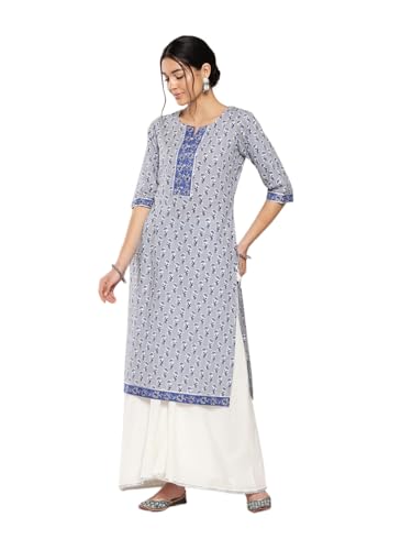Libas Womens Cotton Straight Fit Printed Kurta