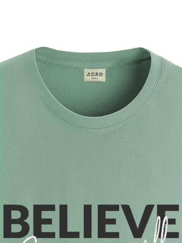ADRO Men's Solid Regular Fit T-Shirt (RN24-INV-PT_Pista