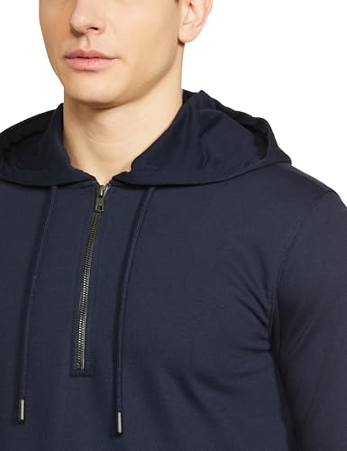 FYLTR Mens Casual Full Sleeve Hoodie with Drawstring - Half Zip Closure | Utility Pocket with Flap | Casual Winterwear for Men