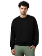 Nobero MenS Cotton Blend Crew Neck Oversized Sweatshirt (1M-Twss-R0005_Black)