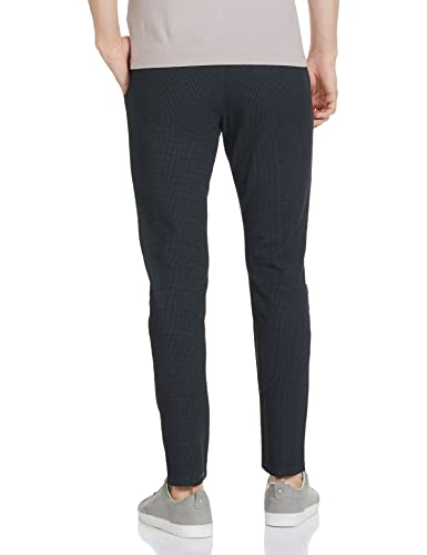 The Indian Garage Co Men Slim Fit Checked Mid-Rise Stretchable Chinos Grey