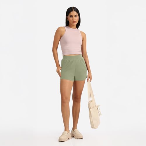 BlissClub Groove-in Cotton Shorts | Cotton Shorts | Side Pockets | Stretchy |Curved Hem