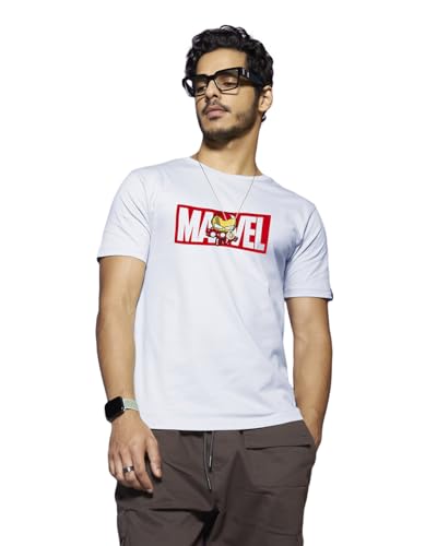 Bewakoof Official Marvel Merchandise MenS Printed Regular Fit Half Sleeve Round Neck Cotton T-Shirt