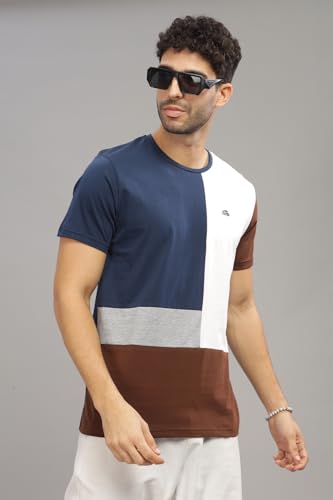 ADRO Tshirt for MenMulti Color T-Shirt for MenCotton T-ShirtMens TshirtRN8-24-SBWHBR